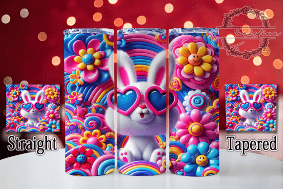 3D Coquette Easter Bunny Tumbler Design