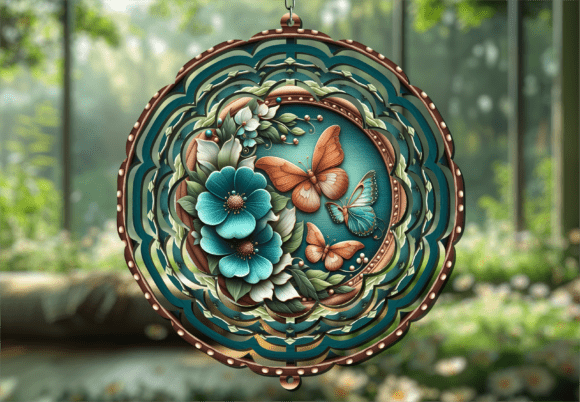 3D Flora Poppy Butterfly Wind Spinner: A Vibrant Addition to Outdoor Decor