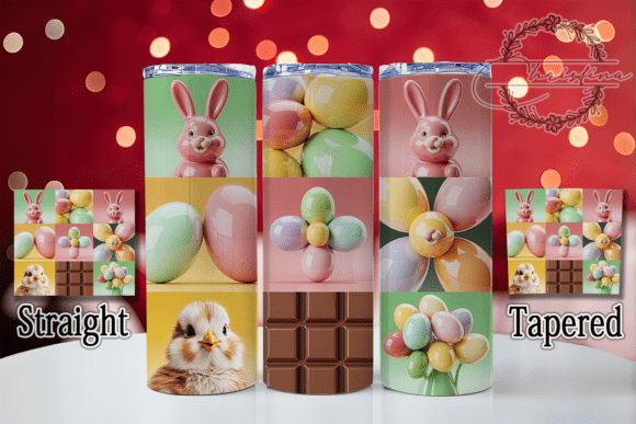 3D Floral Spring Bunny Tumbler Design