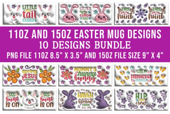 3D Inflated Easter Mug Wrap Bundle – A Creative Solution for Personalized Holiday Projects