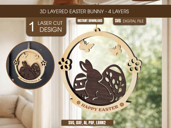 3D Layered Easter Bunny Laser Cut SVG: A Versatile Craft for Every Maker