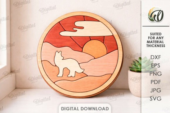 3D Mini Puzzle Wolf SVG for Laser Cutting