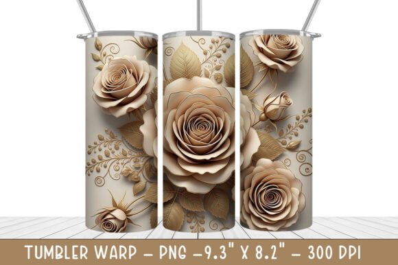 3D Pink Gold Flowers 20oz Sublimation: A Strategic Design Choice for Custom Drinkware and Personalized Projects