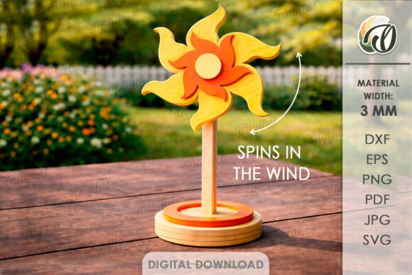3D Pinwheel Stand Laser Cut with Sun SVG: A Practical Guide for Creative Implementation