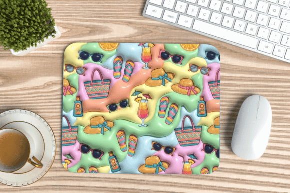 3D Puff Summer Accessories Mouse Pad PNG: A Creative Digital Asset for Custom Workspaces