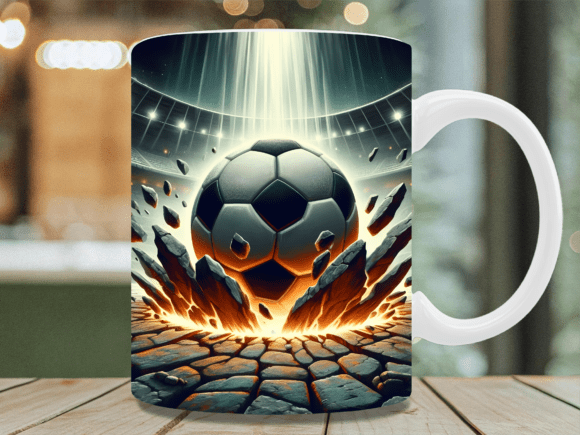 3D Soccer Ball Ground Break Mug Wrap: A Designer’s Go-To for Custom Mugs