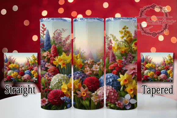 3D Vibrant Spring Floral Tumbler Designs