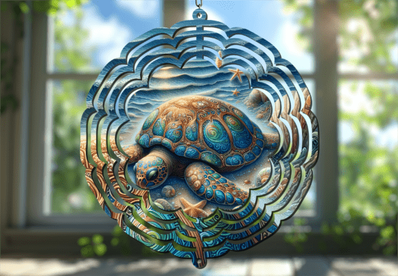 3D Zen Sea Turtle Ocean Wind Spinner: Elevating Outdoor Aesthetics with Motion and Artistry