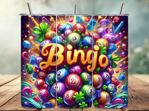 Colorful Lucky Bingo 3D Effect Tumbler – A Creative Design for Custom Drinkware