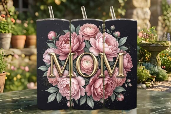 Elevating Custom Drinkware: The Impact of the Elegant Gold 3D Mom Pink Black Tumbler Design