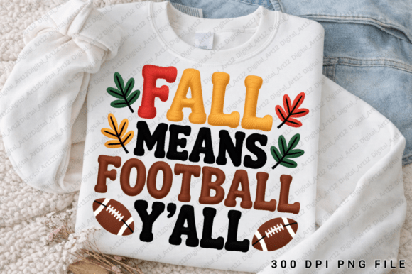 Fall Means Football Y'all PNG Design for Custom Apparel Projects