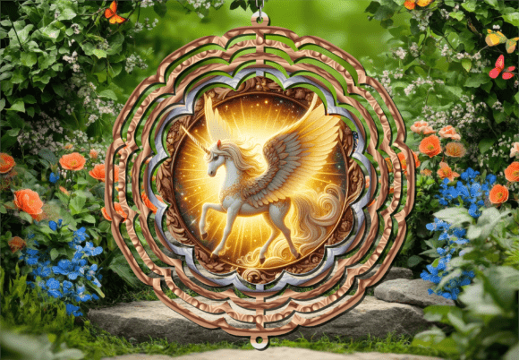 Golden Pegasus Unicorn 3D Wind Spinner: A Creative Spark for Outdoor Decor and Custom Crafters
