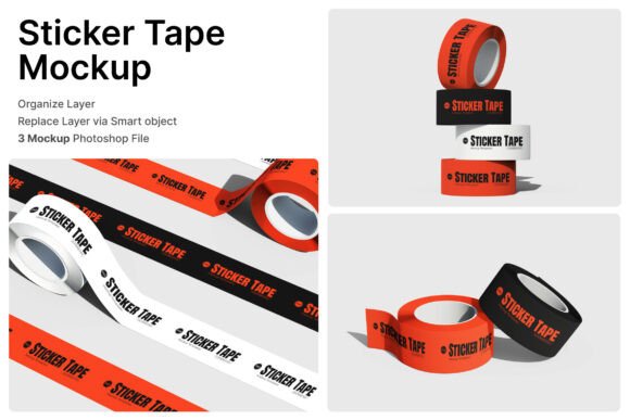 Mastering Adhesive Branding with the Sticker Tape 3D Mockup