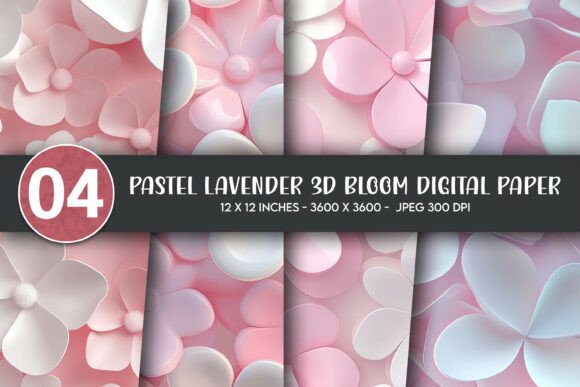Pastel Lavender 3D Bloom Digital Paper: A Strategic Asset for Visual Branding