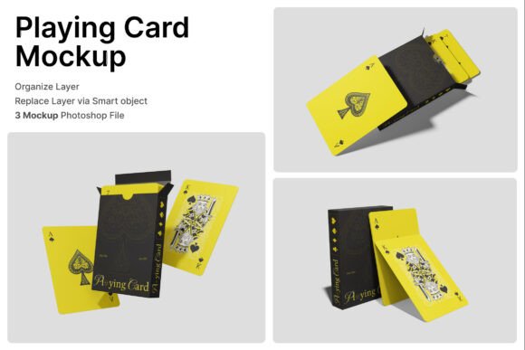 Playing Card 3D Mockup for Design