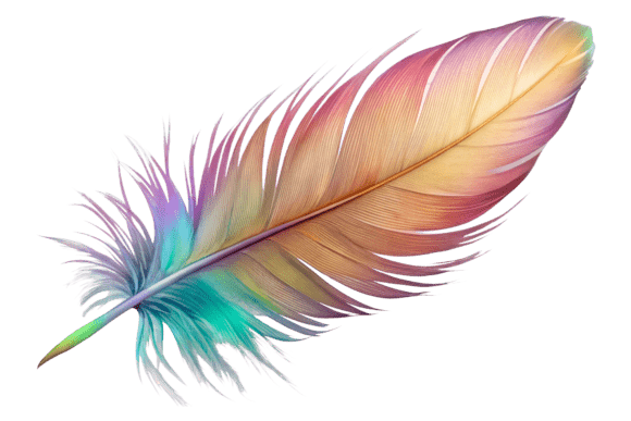 Png Rainbow Feather Images T-shirt 3D: Elevating Modern Design with High-Quality Assets
