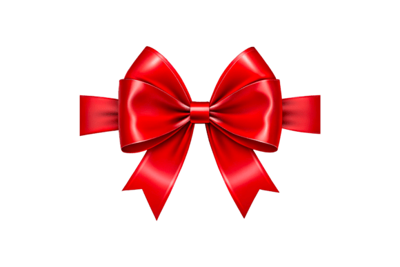 Red Satin Ribbon with Gift Bow 3D Icon – Elegant Design Made Easy