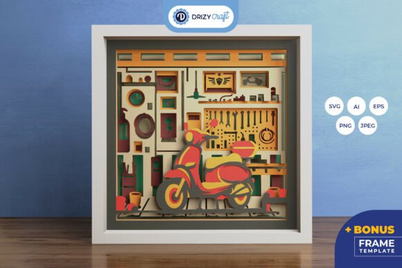 Retro Service Garage 3D Shadow Box: A Unique Fusion of Art and Craft