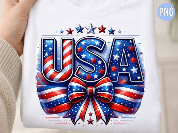 Shiny 3D USA Letters Patriotic Bow PNG: A Versatile Design Asset for Creative Entrepreneurs and Digital Designers